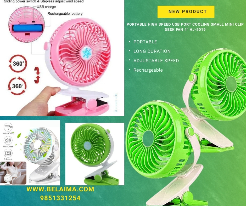 Portable High Speed USB Port Cooling Small Mini Clip Desk Fan