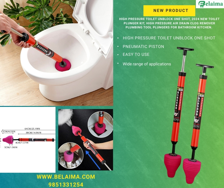 High Pressure Toilet Unblock One Shot, 2024 New Toilet Plunger Kit, High Pressur
