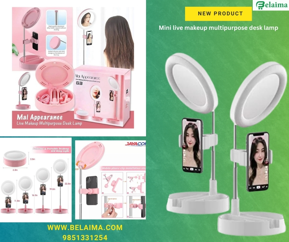 Portable Mai Appearance Live Makeup Multipurpose Desk Lamp G3, 3In1 Dimmable LED