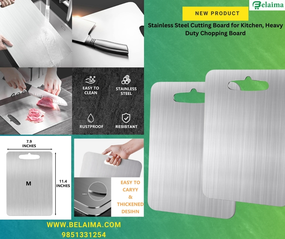 Stainless Steel Cutting Board for Kitchen, 100% Pure Stainless Cutting Board
