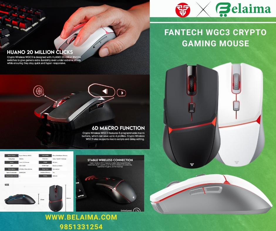 FANTECH WGC3 CRYPTO Dual Mode Wireless Gaming Mouse