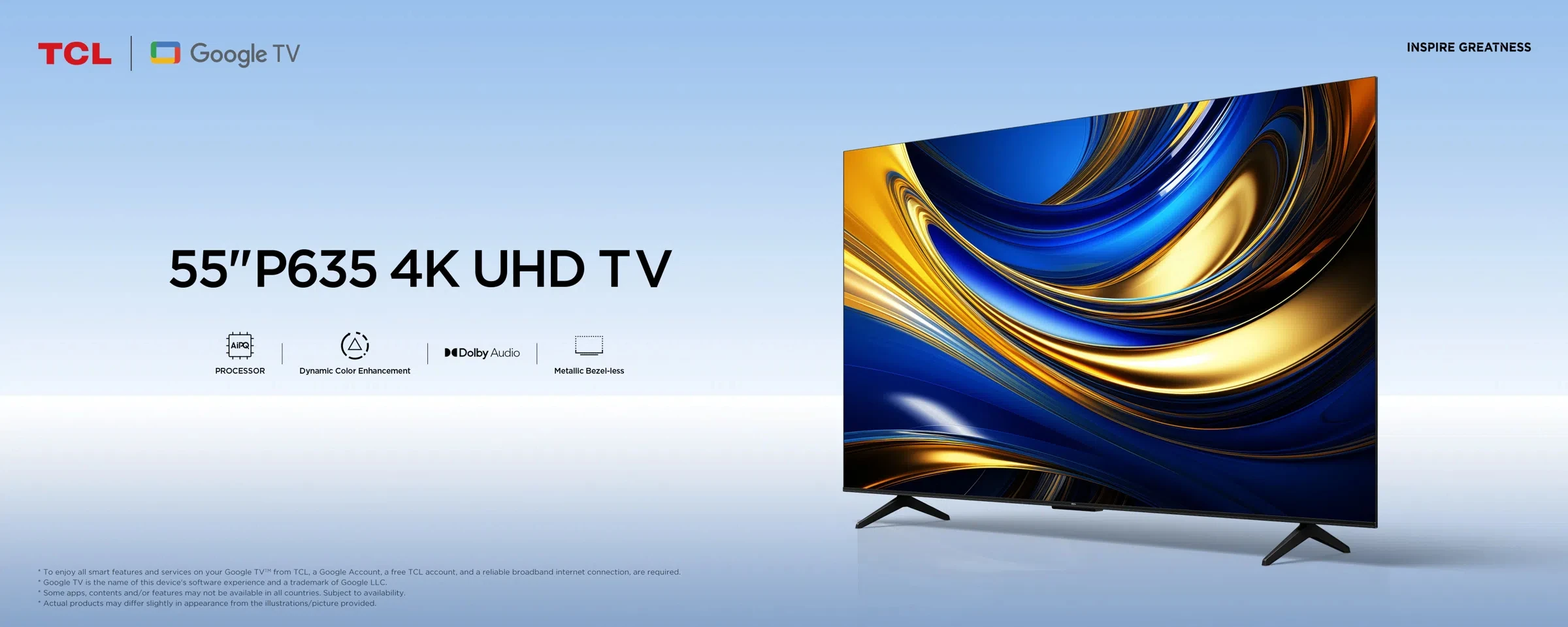TCL 55"P635 4K UHD TV || 50 Inch 4K UHD Google TV ||